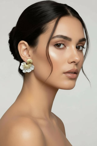 Boucles d’oreilles « Fleur Nacrée »